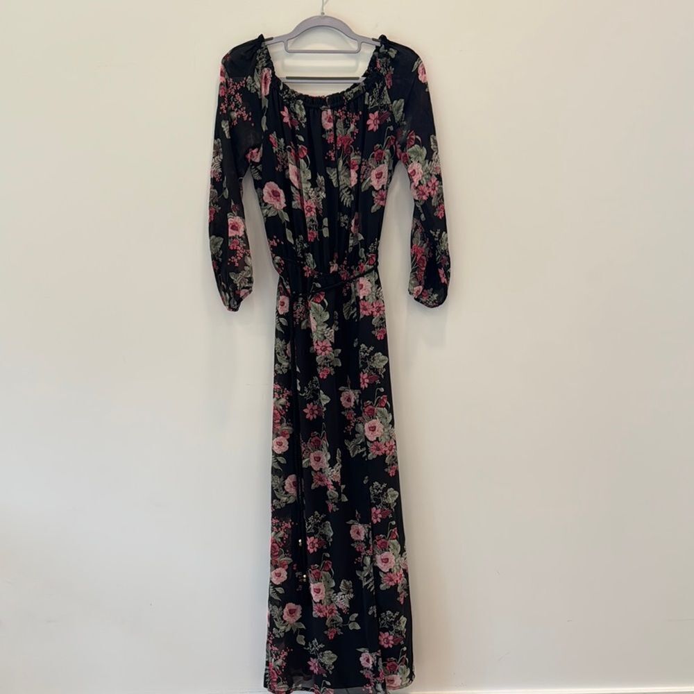 Floral Black Maxi Dress Nine West